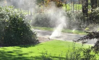 Irrigation system being blown out