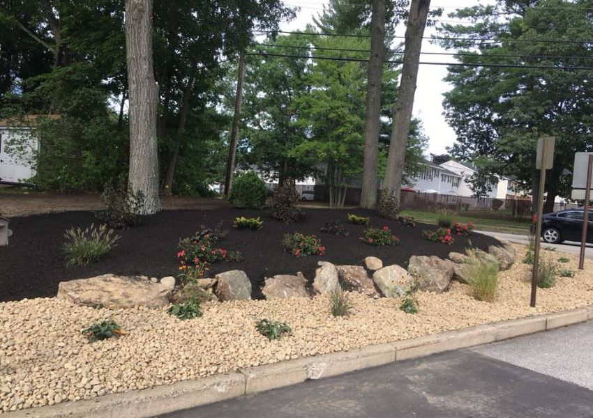 Gravel used in commercial landscaping project