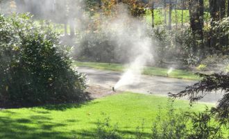 Irrigation Winterizing Irrigation system being blown out