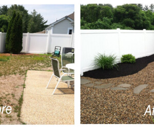 yard before and after landscaping